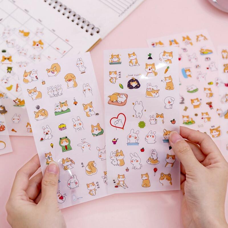 6 Buah Kreatif Lucu Akun Tangan Kartun Stiker Siswa Buatan Tangan Diy Ponsel Album Foto Stiker Anak-anak Hadiah Kecil