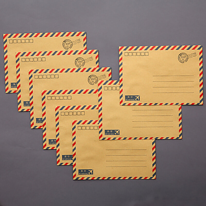 Envelope de papel kraft vintage, grande armazenamento de cartões postais, envelope de papelaria para estudante, escola e escritório presente, 2 cores, 8 peças por conjunto