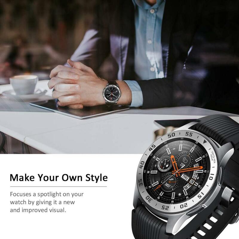 Ободковое кольцо для часов Samsung Galaxy Watch 46 мм, клейкое покрытие, защита от царапин из нержавеющей стали, Аксессуары для Samsung Gear S3