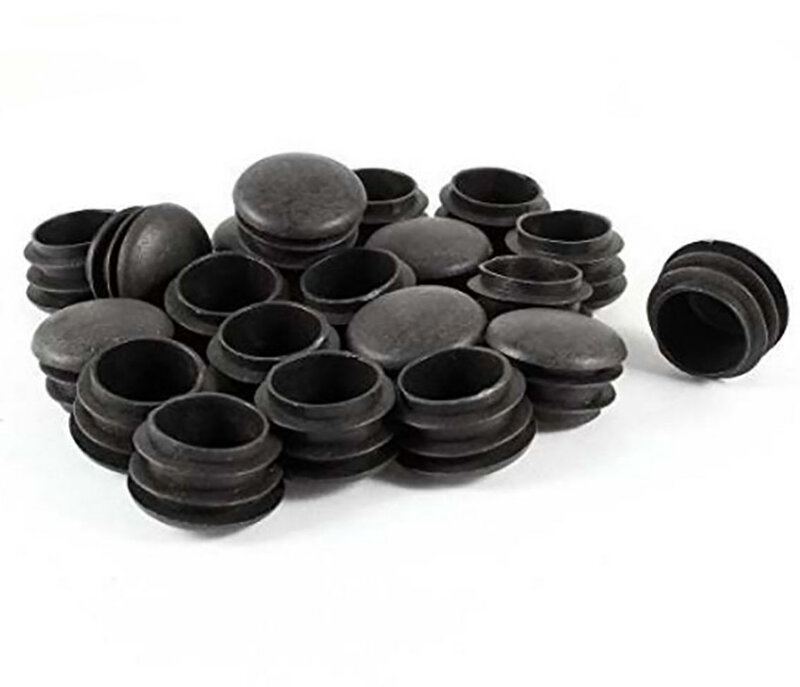 Preto Curvo Superfície Plástica Rodada Caps, Inner Plug, Junta de Proteção, Dust Seal, End Cover, Caps para Pipe Bolt Móveis, 16-35mm