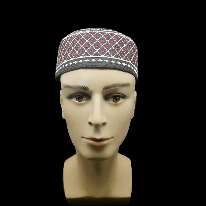 Moda muzułmańskie czapki dla mężczyzn czarny Kippah afryki Kufi kapelusz arabski nigeryjczyk tradycyjne czapki człowiek islamska Arabia saudyjska
