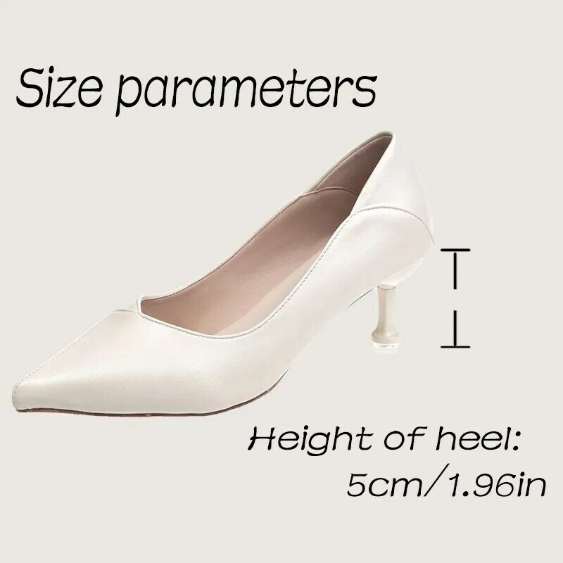 Frauen Mid-Ferse Spitz Leder High Heels, damen Einfache Leder Arbeit Schuhe Mode Casual Bankett Büro Ferse höhe 5cm