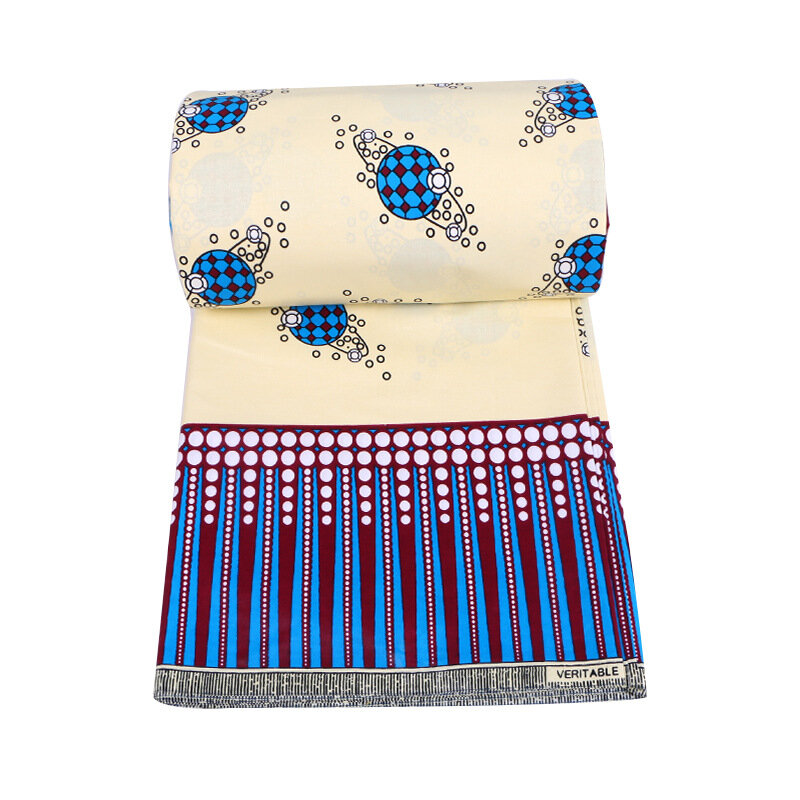 Tissu africain imprimé planète bleue 2019 coton, nouveau Design à la mode, véritable cire garantie Ankara, 6Yards par lot, 100%