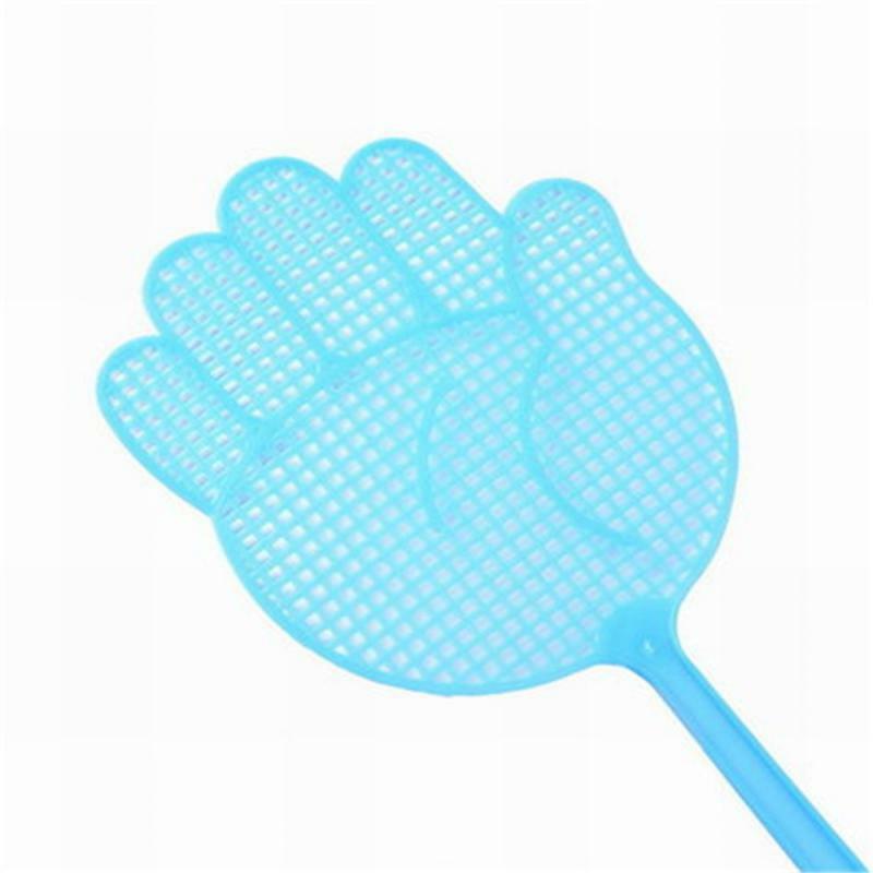 1Pcs Cute Palm Pattern Plastic Fly Swatter Lightweight Household Flapper Mosquito Bug Zapper Pest Control Color Random