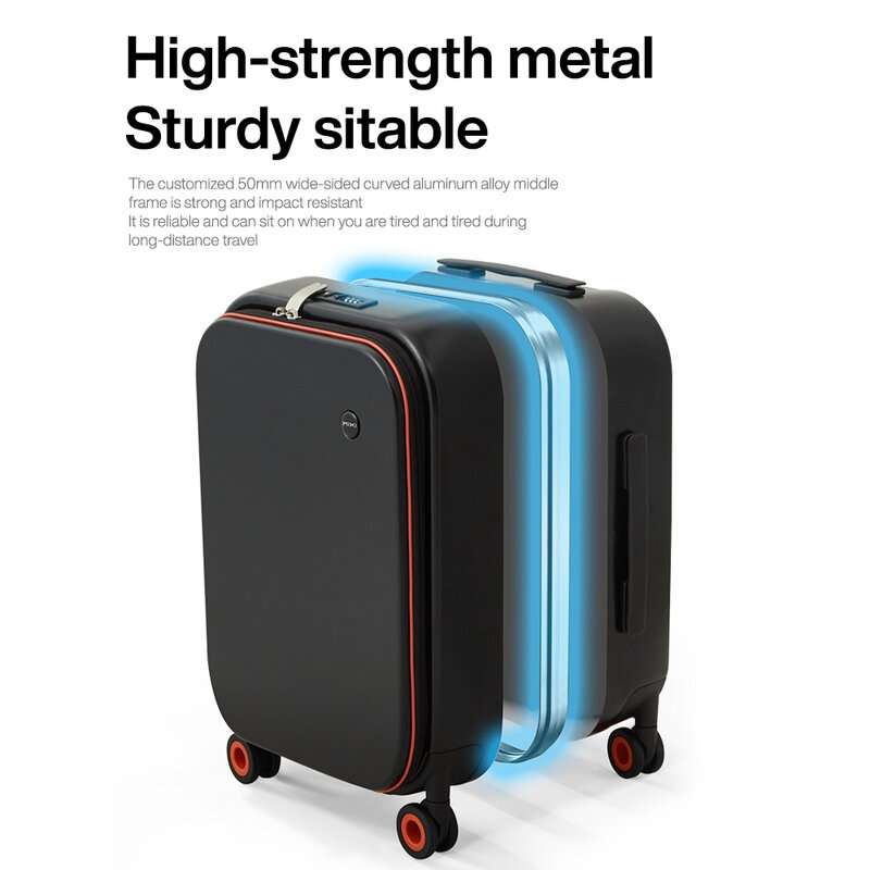 Mixi-maleta de diseño innovador, equipaje rodante rígido, ruedas giratorias de PC, con marco de aluminio, novedad de 2023