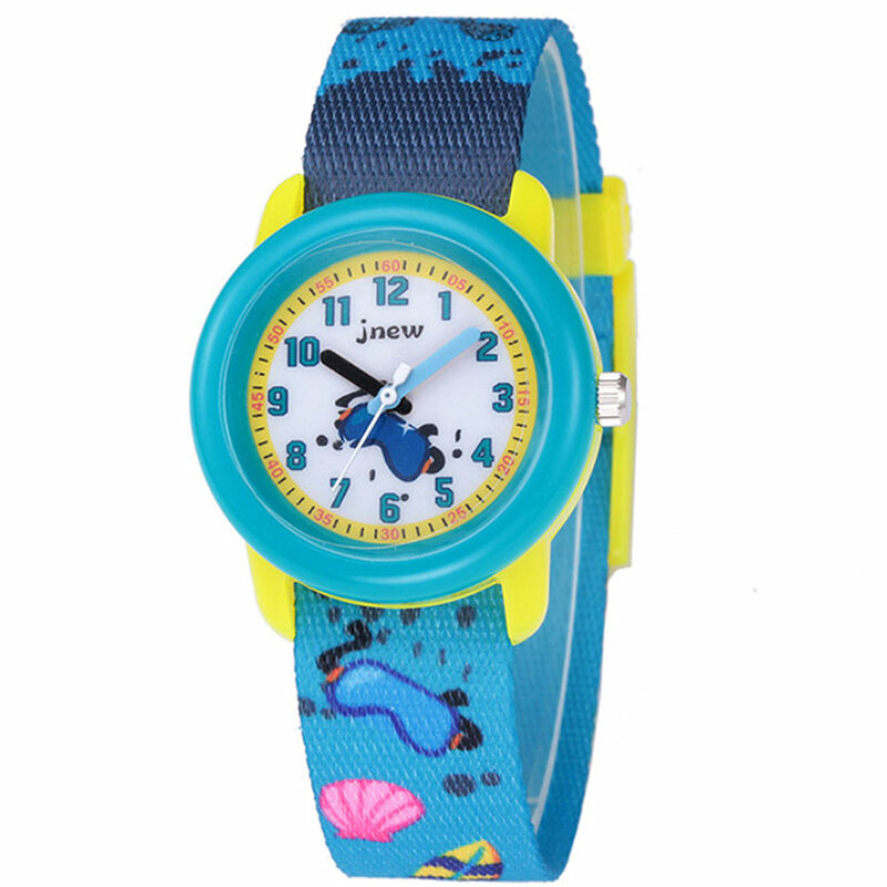 고품질 어린이 시계, 방수 블루 자동차 핑크 아이스크림 만화 쿼츠 손목 시계, 소년 소녀용 짠 시계 스트랩 시계