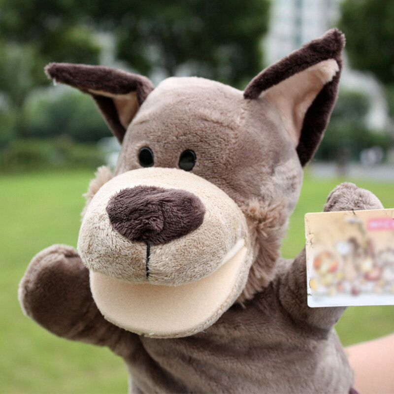 30cm large forest animal doll Baby Plush Toy Hand Puppets Storytelling props Mouth can move Funny toys