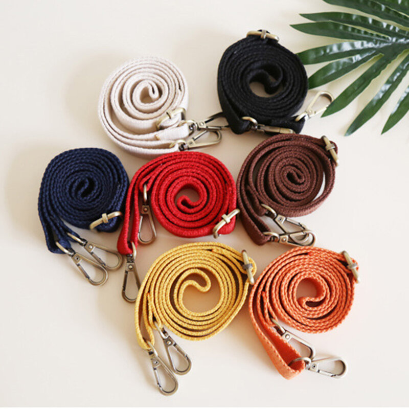 Correa ajustable de lona para bolso Unisex, repuesto de Color caramelo, cinturones de hombro, accesorios de bolso de Color puro, 130cm