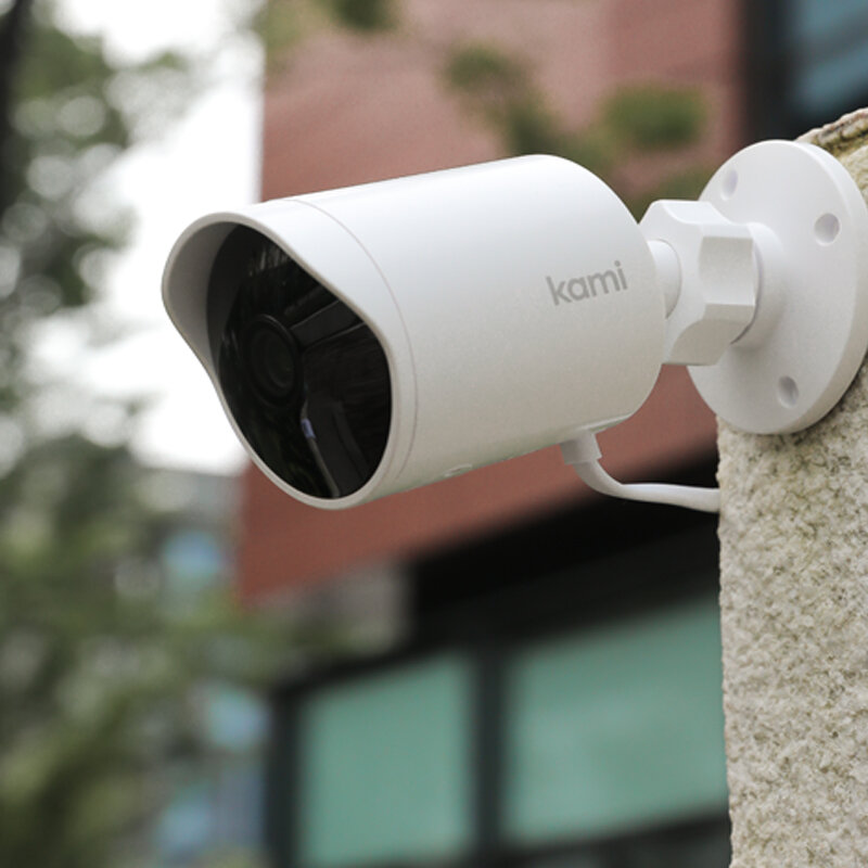 Cámara de seguridad exterior Kami, visión nocturna a color, sistema de vigilancia IP con Wifi, IA, humano/Pet, Zoom Digital