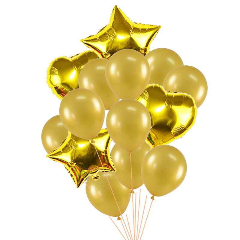 Ballons en feuille étoile 18 pouces 14 pièces/ensemble | Ballons confettis en Latex de 12 pouces, décoration de réception de mariage, fournitures d'anniversaire pour enfants