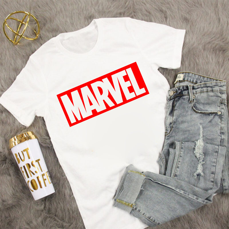 LUSLOS los Vengadores Marvel camiseta para mujer 3 colores camiseta femenina de talla grande Harajuku moda camisetas ropa de mujer 2019
