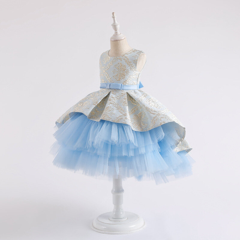 Винтажное платье для девочек с цветочной вышивкой, платье для маленьких девочек, одежда для церемонии открытия вечерние элегантное вечернее платье принцессы для девочек, детские платья