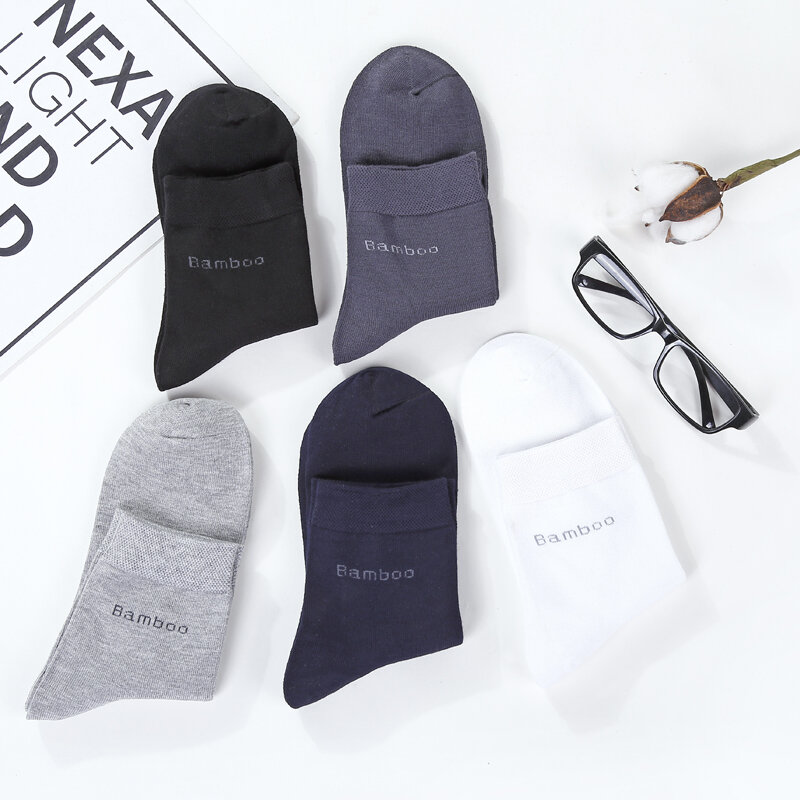 Bamboe Jurk Sokken Voor Mannen 10 Pairs-Pack Premium Comfort Super Zacht Ademend Klassieke Fashions Brief Sokken Mannen Crew sokken