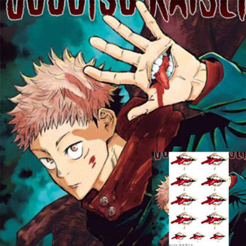 Juskeleton su Kaisen adesivi Cosplay Prop accessori Anime Ryomen Sukuna umidiaki Toge adesivo tatuaggio impermeabile