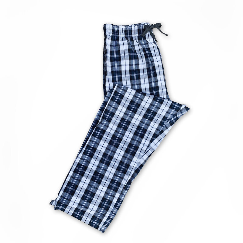Men's 100% Cotton Plaid Knitted Pajamas Men's Bottoms Pajamas Men's Pajamas Home Wearn Pa Men's Cottojamas