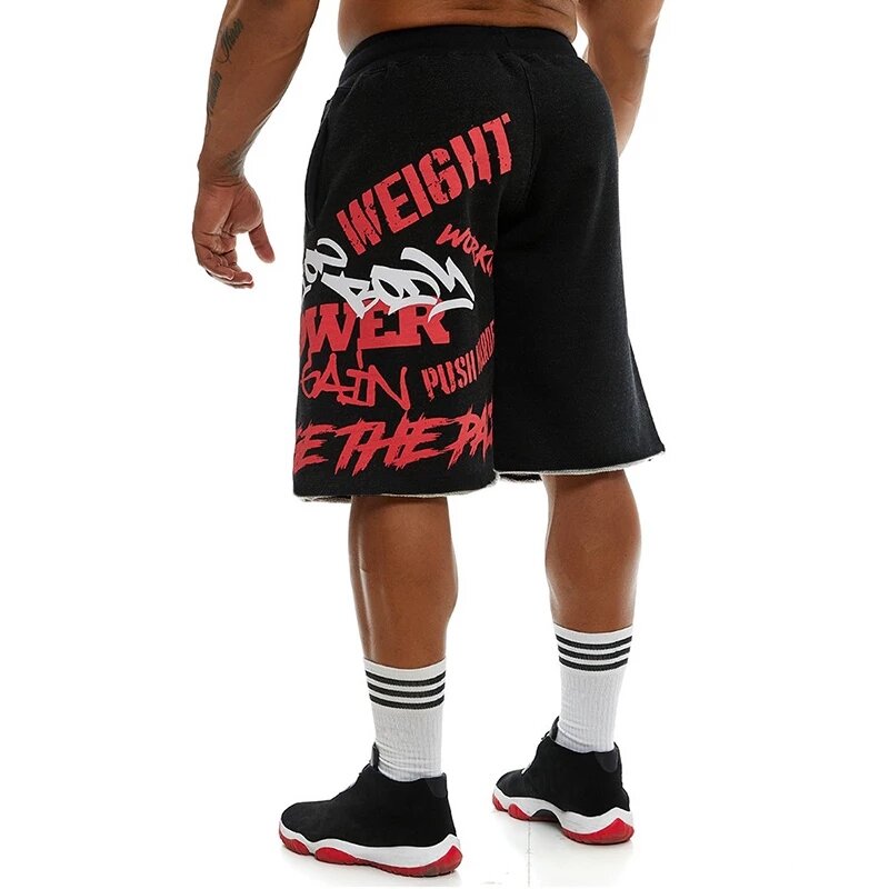 Męskie nowe bawełniane spodenki męskie luźna krótka spodnie Fitness kulturystyka Jogger męskie marki trwałe spodnie dresowe Fitness Workout Short