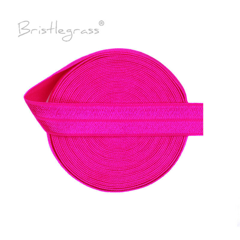 Bristlegrass 5ヤード5/8 "15ミリメートルネオンローズfoeゴムひもスパンデックスサテン子供ヘアバンドヘッドバンドレーストリムdiyの縫製概念