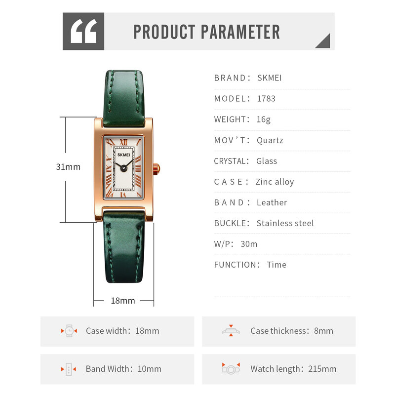 2021ใหม่ผู้หญิงควอตซ์นาฬิกาแบรนด์หรู SKMEI นาฬิกาข้อมือสุภาพสตรีสร้อยข้อมือหนังควอตซ์นาฬิกา Original Design