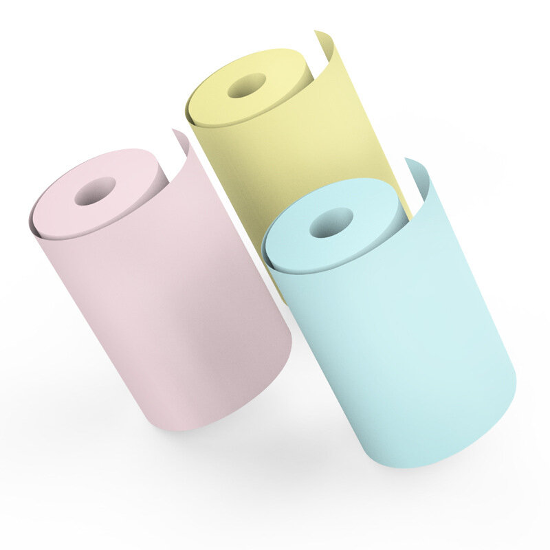 Mini papel de impresora térmica de bolsillo para fotos, rollo de papel adhesivo imprimible de 57x30mm, papel térmico directo para Surpermatket