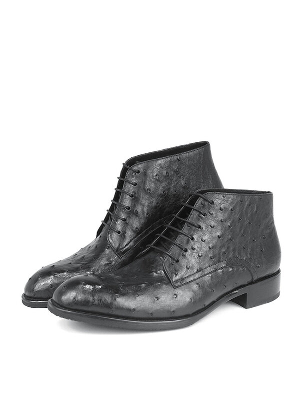 Sipriks Mens Ankle Boots Impor Kulit Burung Unta Padang Pasir Sepatu Berkualitas Tinggi Dalam Saham Pria Sepatu Bot Koboi Renda Derby Sepatu kasual 43