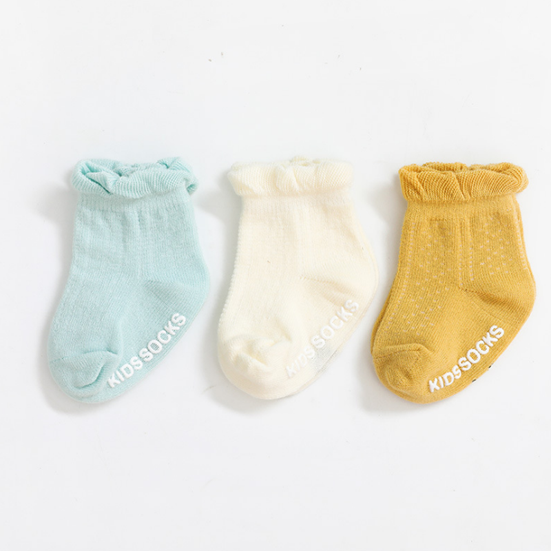 3Pair/lot 2020 New non-slip children baby socks newborn baby socks for girls and boys