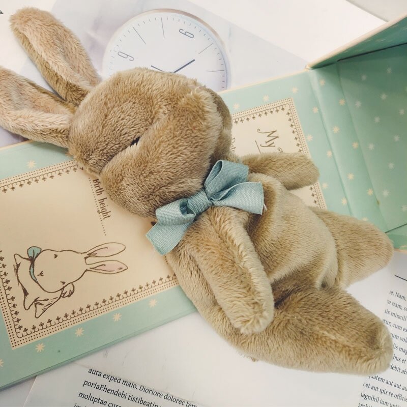 귀여운 디자인 토끼 인형 아기 인형 Appease 잠자는 토끼 장난감 Kawaii 수제 신생아 갈색 토끼 인형 장난감 선물
