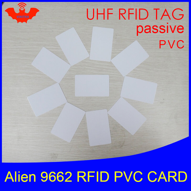 RFID tag UHF PVC card Alien 9662 EPC6C 915mhz 868mhz 860-960MHZ Higgs3 85.7*54*0.8mm long distance smart card passive RFID tags