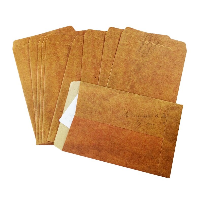 10ピース/ロットクラフト紙空白封筒グリーティングカード封筒はがきsobres招待状カード紙のギフト封筒