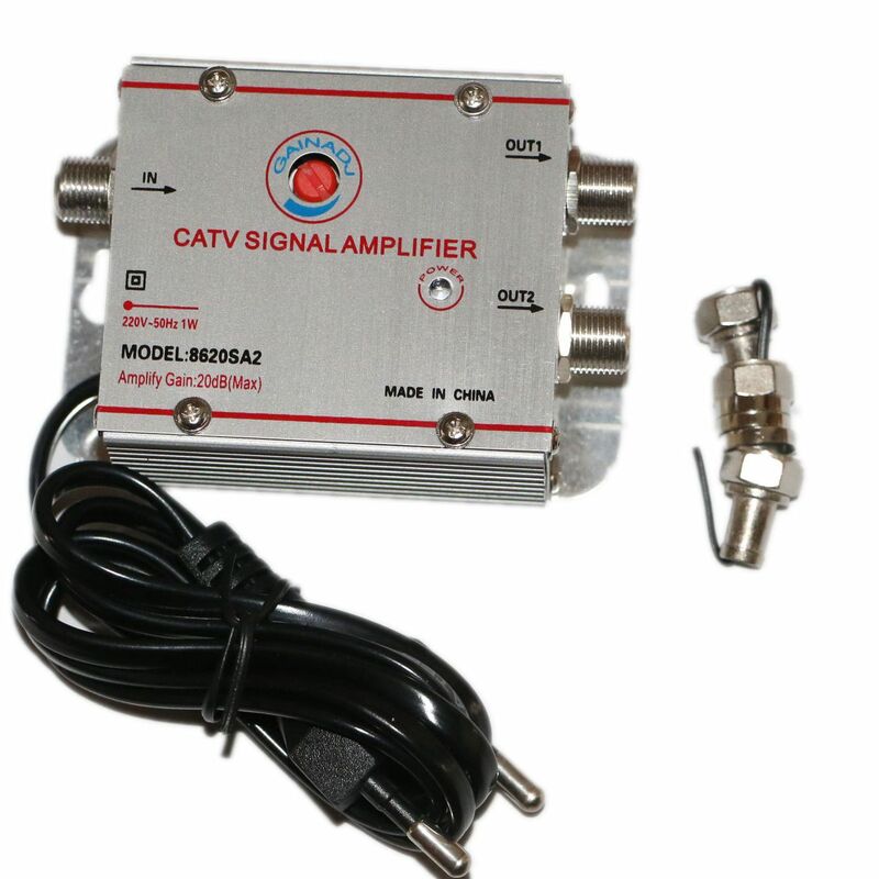 3 Way （2ways）20db CATV TV Antenna Signal Amplifier Booster Splitter 8620SA2 8620SA3 For Digital TV Equipments  (Eueope Plug)