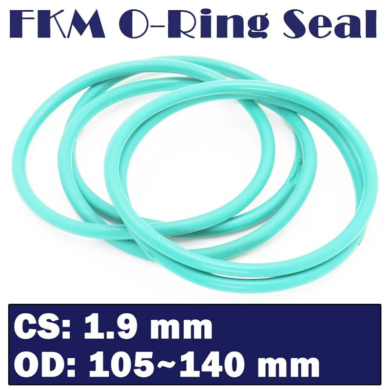 CS 1.9mm FKM o-ring in gomma OD 105/110/115/120/125/130/135/140*1.9mm 10 pezzi o-ring guarnizione al fluoro guarnizione olio verde ORing