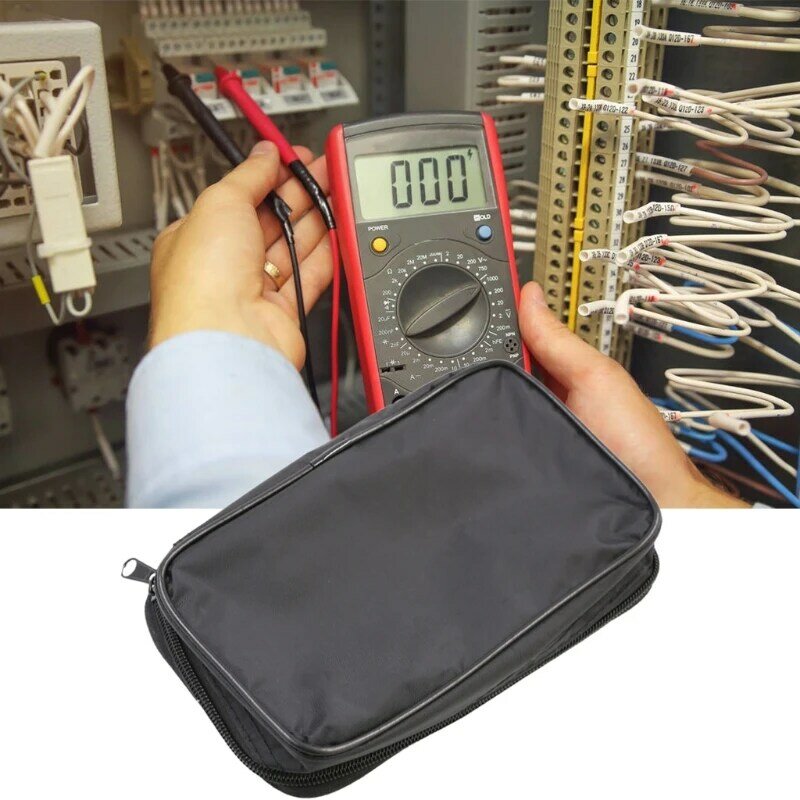 D0AC custodia per multimetro custodia in tela borsa multiuso per strumenti borsa per attrezzi durevole per multimetro digitale