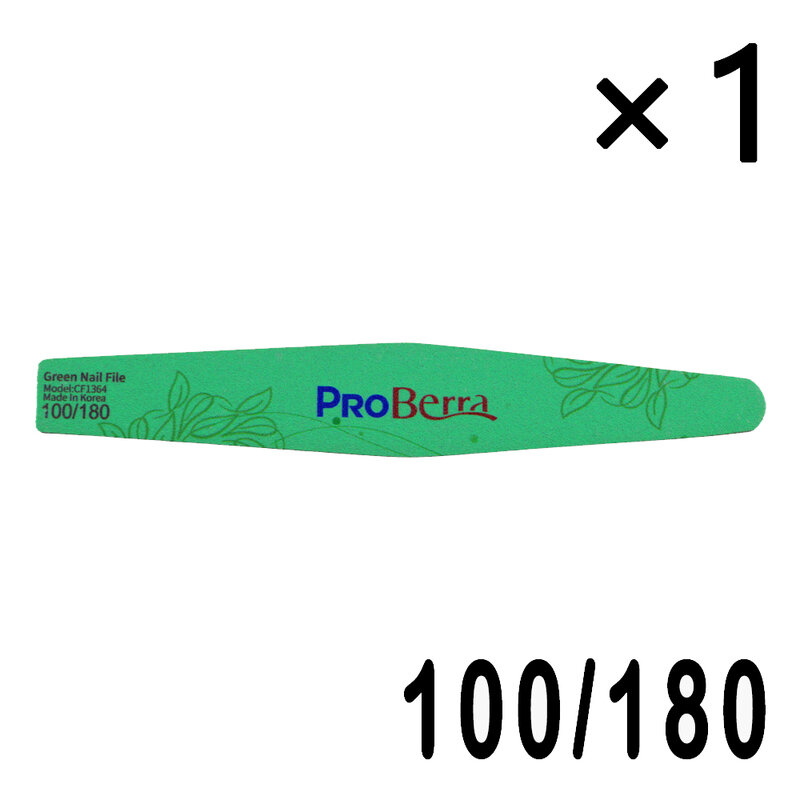 ProBerra – lime à ongles verte en forme de 5, demi-lune, papier de verre, tous pour manucure, vente en gros