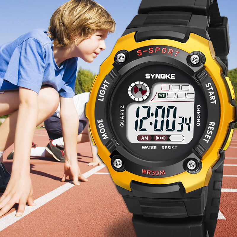 Детские спортивные цифровые электронные часы UTHAI CE27, светящиеся часы-будильник для мальчиков и девочек, качественные водонепроницаемые кварцевые часы