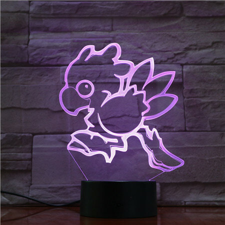 Детский светодиодный светильник Chocobo Final Fantasy Night Light для детской комнаты, светильник ильник для мальчиков, подарок F светильник less Bird 3D, светодиодный ночник 1897