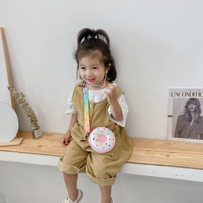 새 스타일 실리카 젤 키즈 숄더 가방 2020 한국어 패션 귀여운 작은 라운드 지퍼 가방 아기 소녀 메신저 크로스 바디 가방