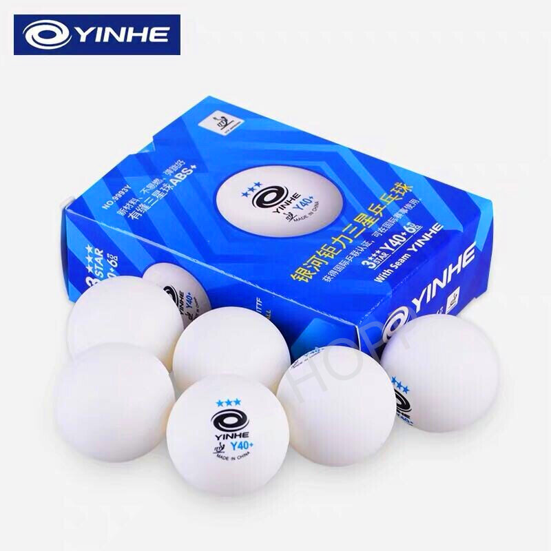 6 balls YINHE 3-Star Y40+ H40+ Table Tennis Balls (3 Star, New Material 3-Star Seamed ABS Balls) Plastic Poly Ping Pong Balls