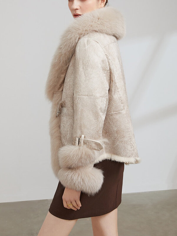 Cappotti campione Link Only One cappotto in vera pelliccia di volpe di alta qualità cappotto in pelliccia di volpe naturale di moda