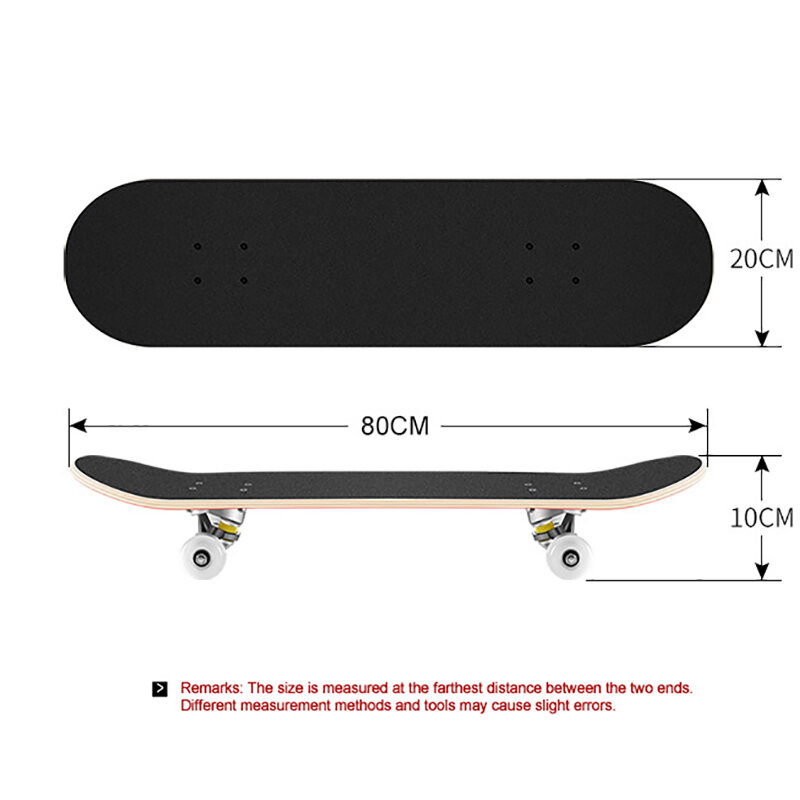 Skateboarders-Tabla completa de arce para niños y adultos, patineta de doble balancín, alta velocidad, 80cm/31"