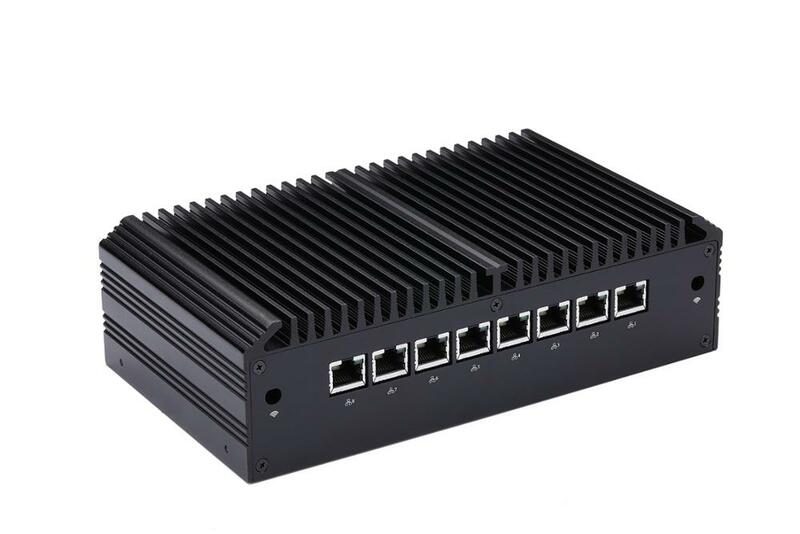 Qotom-Router delgado para oficina, 8 LAN Gateway, sin ventilador, 8th Core, I7, 8550U, I5, 8250U, I3, 8130U, Envío Gratis