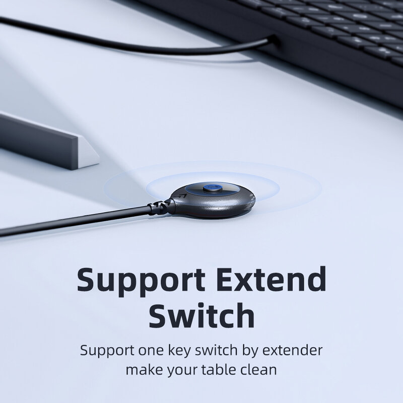 Unnlink KVM Switch USB 3.0 2.0 Switcher dengan Extender untuk Keyboard Mouse Printer U Disk 2 Buah Host Laptop Share 4 USB