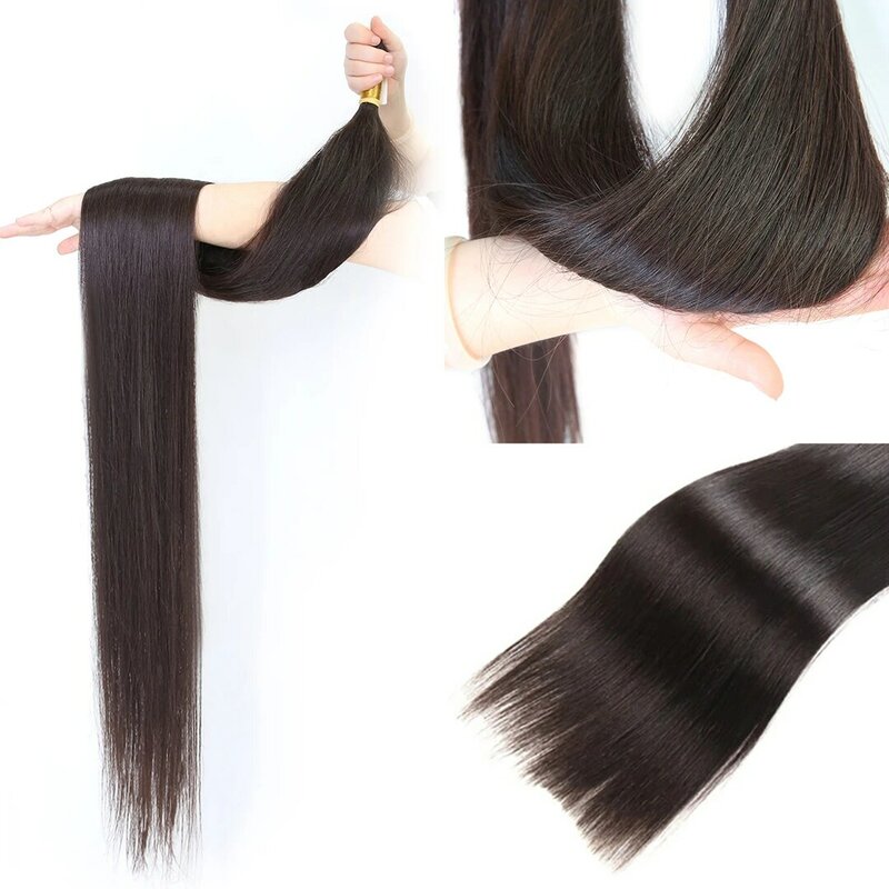 CEXXY bundel rambut manusia Brasil 1/3/4 bundel lurus 30 32 40 inci ekstensi rambut manusia Virgin grosir Tissage