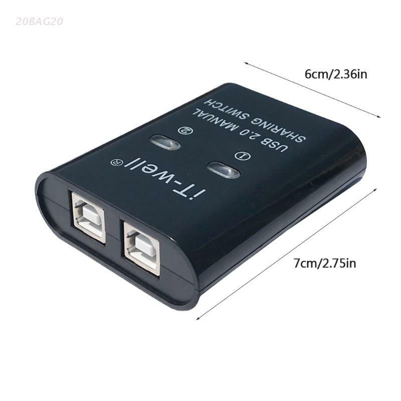 USB 2.0 Printer Sharing Device Manual Sharing Switch Hub 2 in 1 Out Splitter