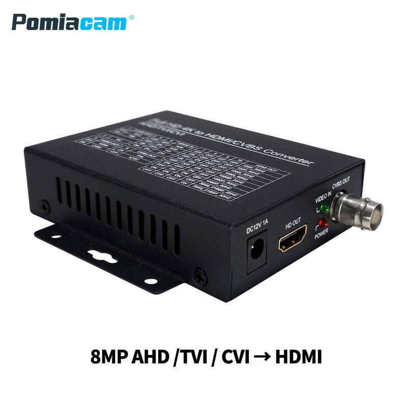 HDC-4K konwerter 4K na HDMI CVBS 8MP AHD TVI CVI na 4K wyjście HDMI wyjście CVBS, wyjście CVBS, wyjście pętli, CVBS na HDMI