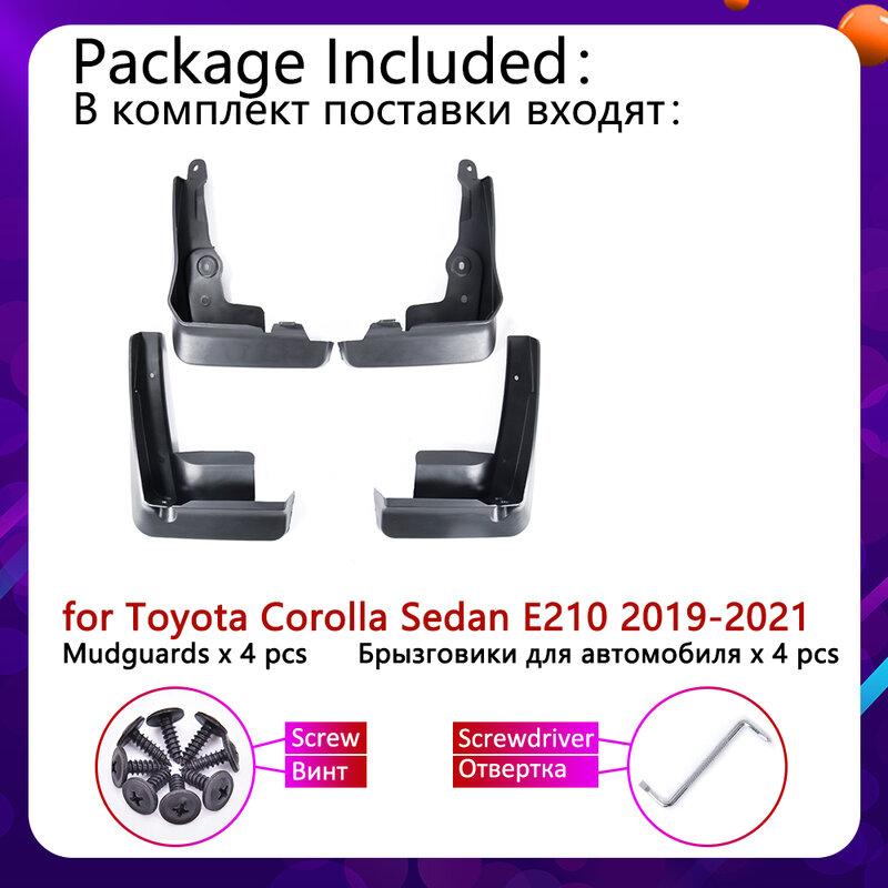 Guardabarros para Toyota Corolla Altis E210 Sedan Saloon 2019 2020 2021, accesorios para coche