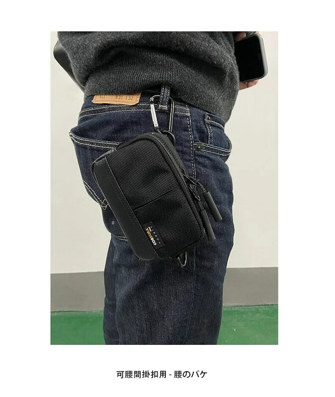 Bolso de hombro de tela de nailon Cordura para hombres, bolso de cintura informal de estilo japonés, bolso cruzado de mano impermeable, estilo coreano, recién llegado