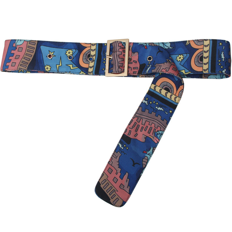 Ms-Cinturón de traje de sellado de cintura para mujer, cinturón ancho de tela Floral, para camisa y vestido, 65-85cm