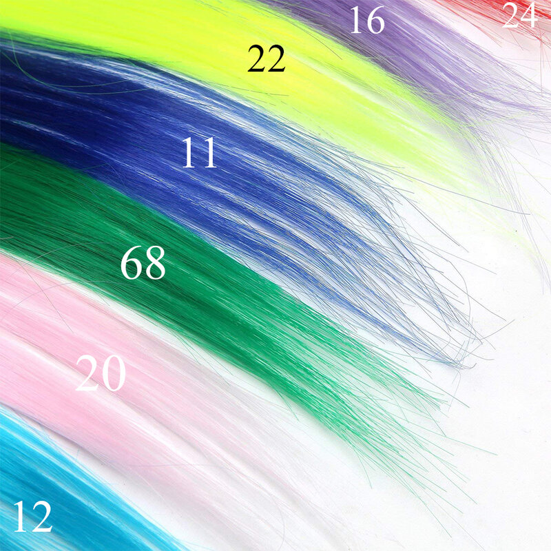 AIYEE-وصلات شعر صناعية ، قطعة شعر بألوان قوس قزح نقية مع مشبك ، قطعة شعر طويلة ناعمة ، وردي ، أحمر ، قوس قزح