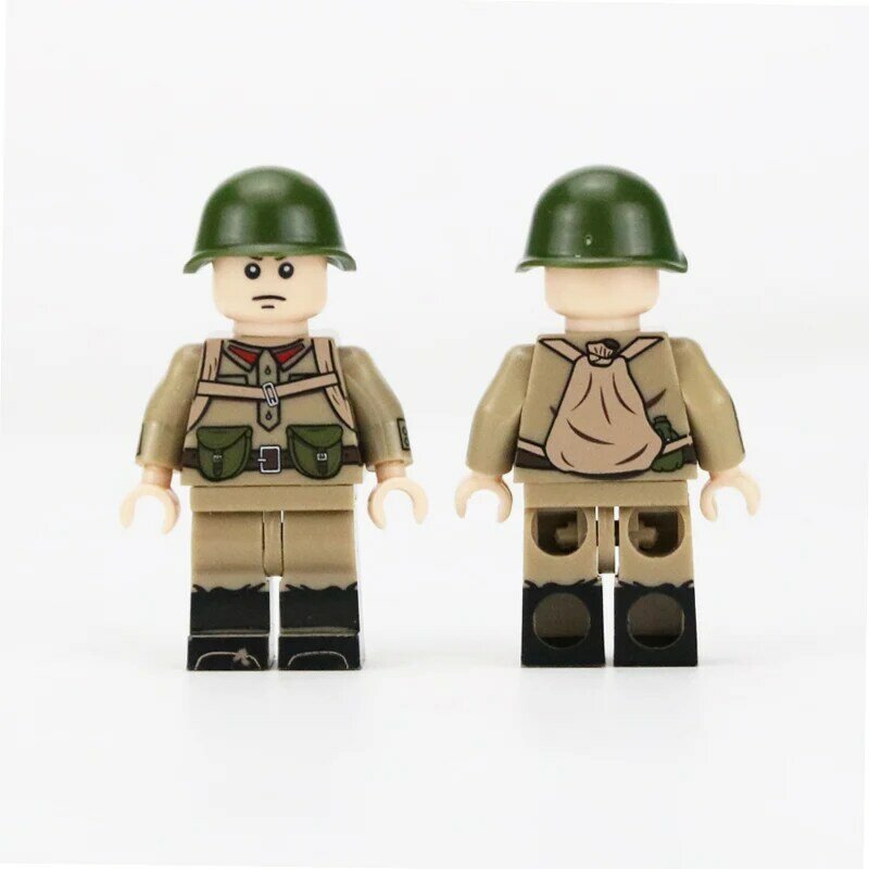 WW2 armia wojskowa żołnierze radzieccy oficer figurki klocki WW2 armia rosja żołnierze kask figurki cegły zabawki
