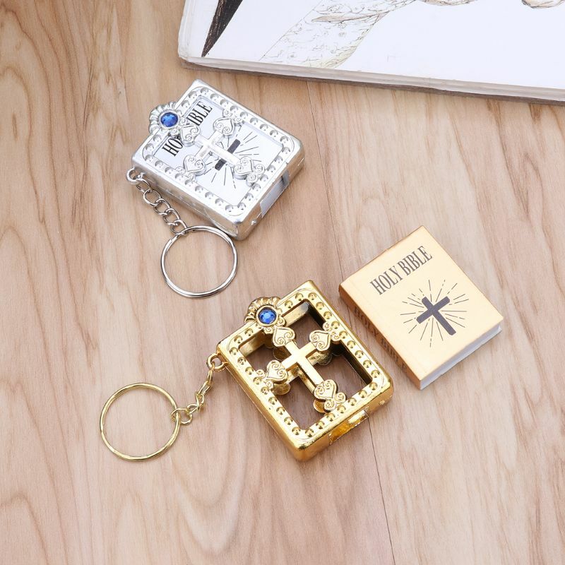 Mini porte-clés anglais religieux chrétien jésus croix porte-clés cadeau