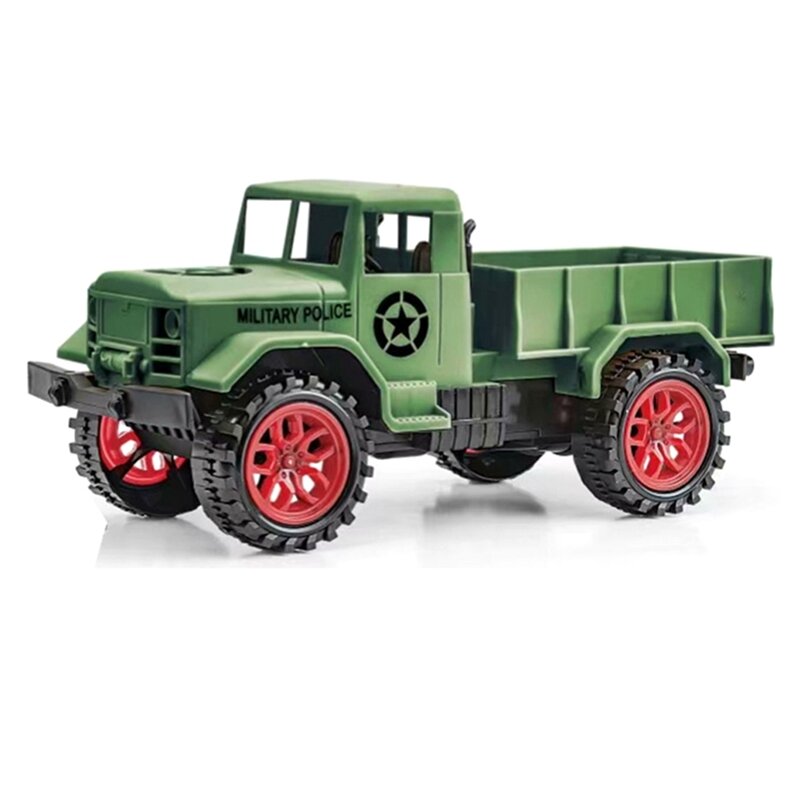 1/24 RC카 양방향 원격 제어 군용 트럭 모델, 27MHZ, 4WD, 15 km/h